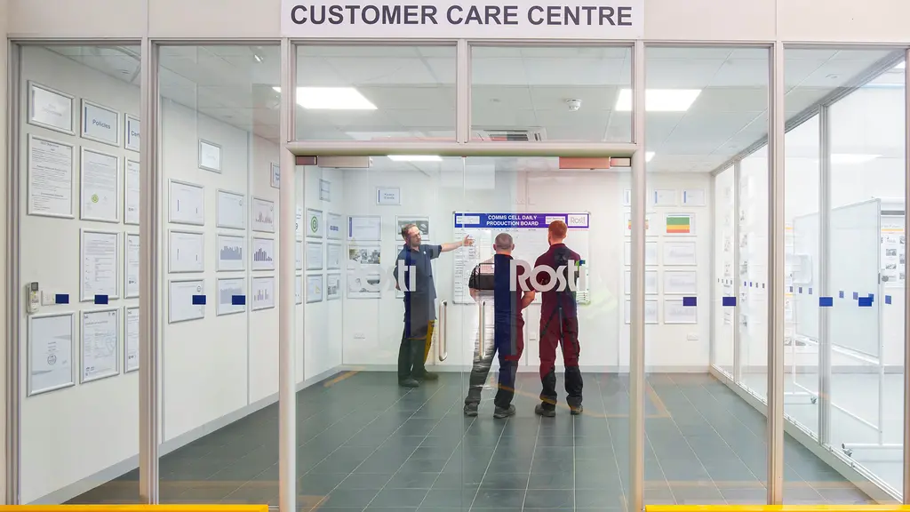 Customer care centre at Rosti