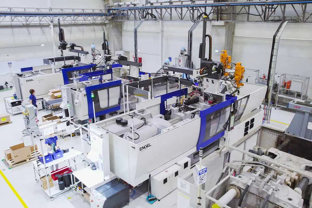 interior of Rosti Romania workshop with Plastic injection machines