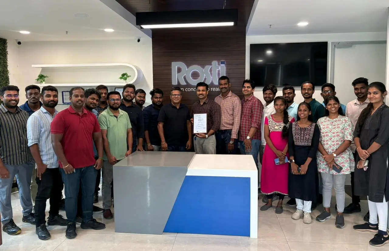 Rosti India team celebrates ISO 9001:2015 certification