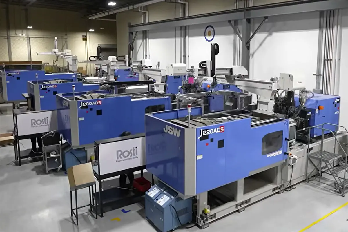 Blue Rosti Utah Plastic injection molding machines in our workshop
