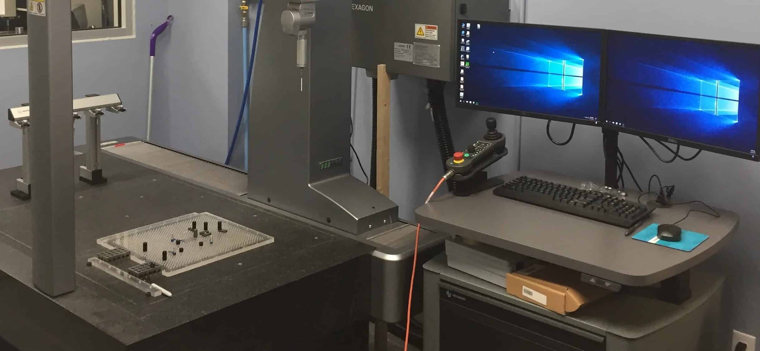 PCI's coordinate measuring machine measures geometrical characteristics of plastic parts.