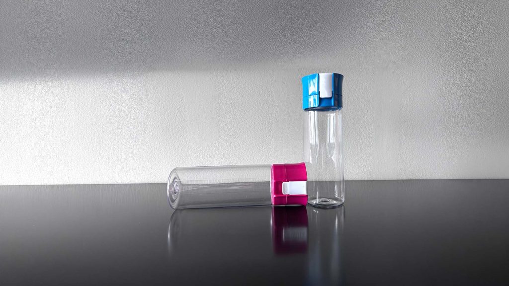 two blowmoulded bottles from Rosti