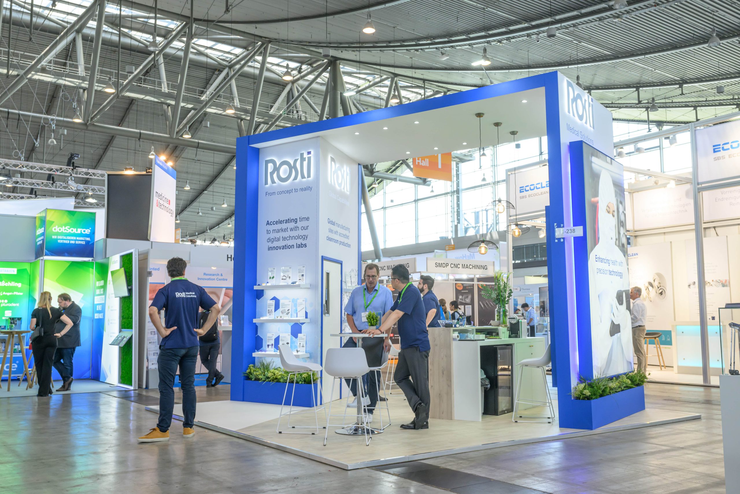 Rosti Group exhibition stand at MedTecLIVE 2024