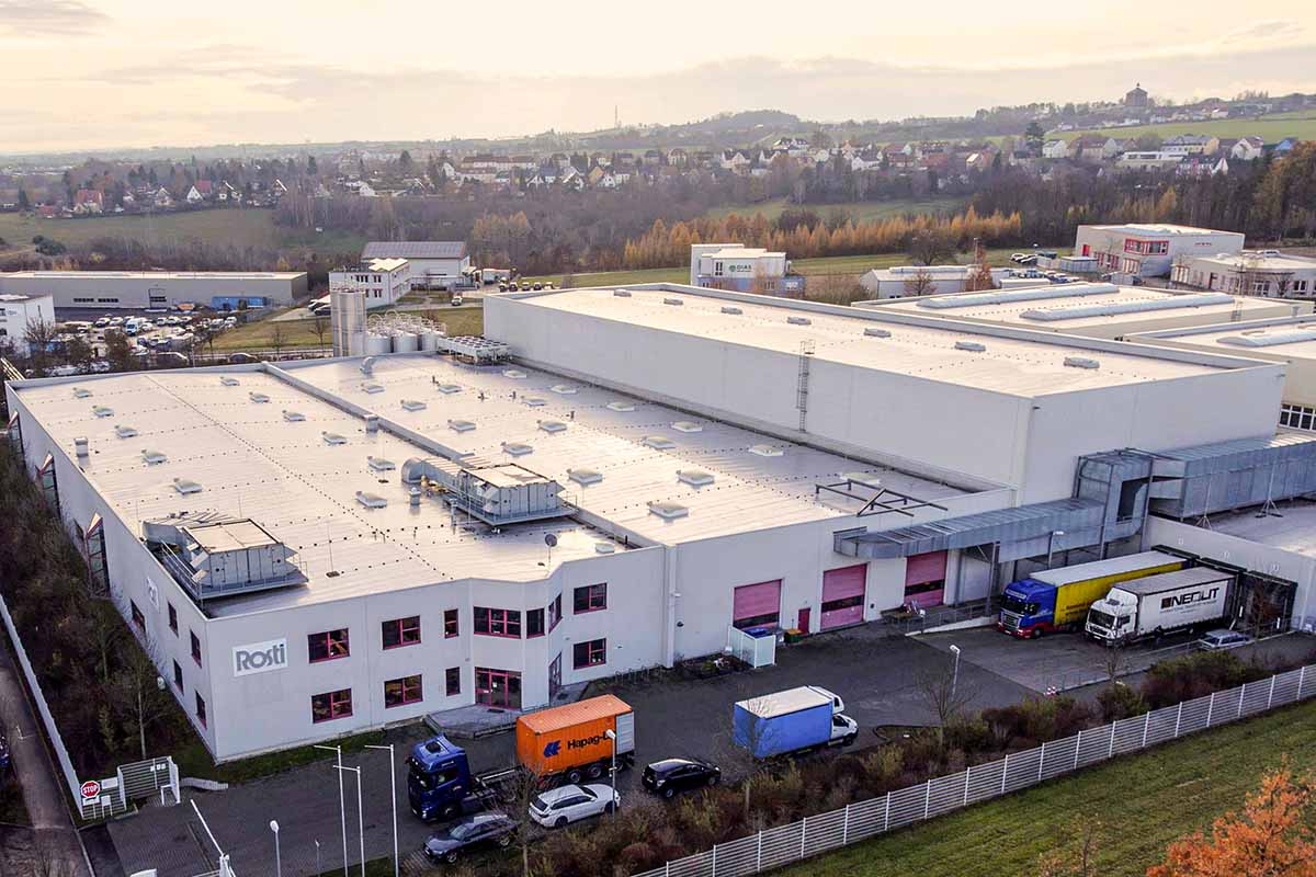 Drone image of Rosti Germany Site exterior
