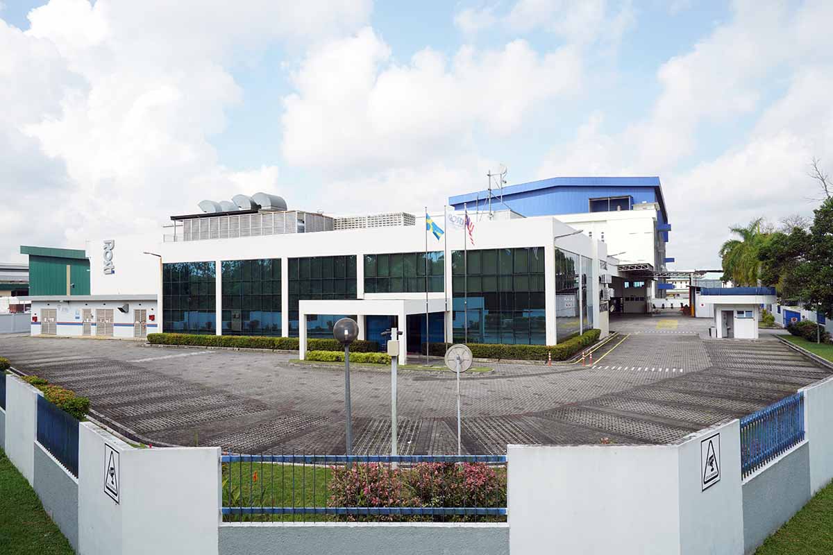 Rosti Malaysia site exterior in forfront blue skye in background